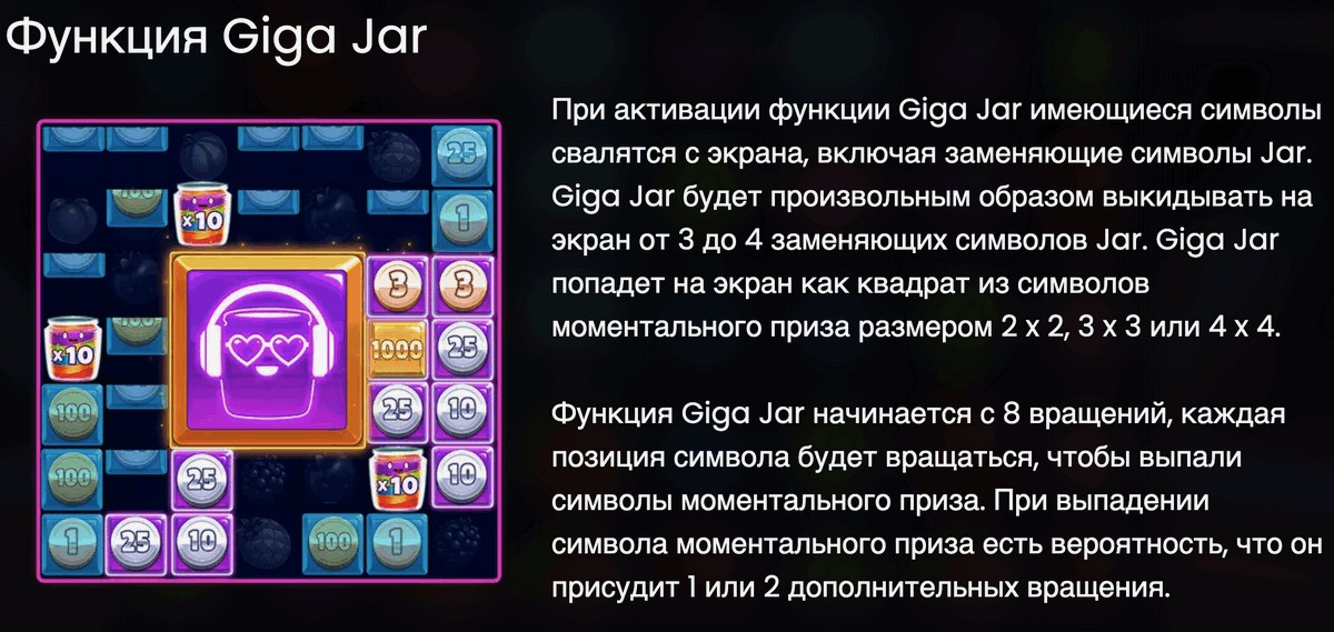 Функция Giga Jar